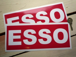 送料無料 ESSO OIL Decal Sticker エッソ ステッカー シール デカール 2枚セット 250mm