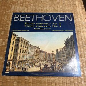 ベートーヴェン　ピアノ協奏曲第2番、第4番　ニキタ・マガロフ:ピアノ、リヴォリ指揮、国内盤レコード【ペラジャケット】