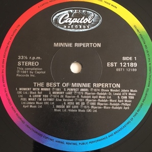 【UKオリジナル】Minnie Riperton/ The Best Of Minnie Riperton/Capitol/EST 1218/両面マト１！/貴重UKベスト/ミニーの画像3