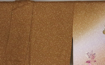 津室朱光氏作 訪問着 正絹 茶 紫 薄橙色 暈し 金箔 焼き加工 紅葉 Mサイズ ki19686 美品 公式行事 送料無料 リサイクル 中古_画像5