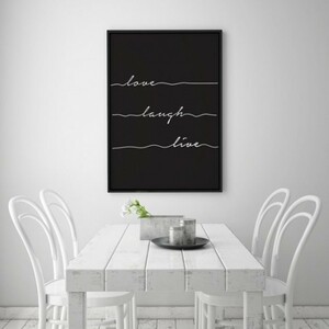 LOVELY POSTERS | LOVE LAUGH LIVE PRINT | アートプリント/ポスター (50x70cm)【北欧 シンプル おしゃれ】