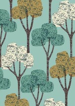 【ネコポス送料無料】ELOISE RENOUF | AUTUMN TREES TEAL | A4 アートプリント/ポスター_画像1