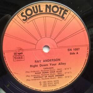◆ RAY ANDERSON / Right Down Your Alley ◆ Soul Note SN-1087 (Italy) ◆ Vの画像3