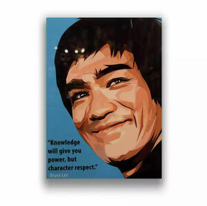 ブルースリー ポスター 70x50cm カンフー 武道 燃えよドラゴン グッズ 海外 雑貨 キャンバス 写真 アート Bruce Lee 31