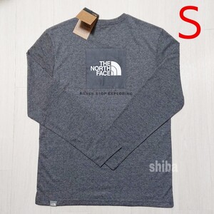 THE NORTH FACE ノースフェイス 長袖 ロンT ロング tシャツ 海外限定 グレー 灰色 レッドボックス 海外Sサイズ