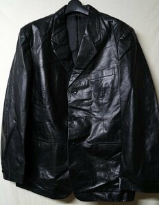 ◆IKS◆本革 牛革レザーテーラードジャケット 黒◆日本製◆