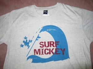 新品 超レア！ ディズニー ミッキー SURF サーフ Tシャツ 灰 LL ミッキーマウス サーフィン サーファー