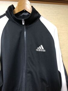 adidas アディダス ジャージ トラックジャケット 黒 メンズ 古着 長袖 80s 90s レトロ ビンテージ パフォーマンス 刺繍 ブラック