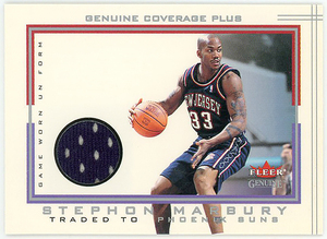 NETS△ステフォン・マーブリーSTEPHON MARBURY/2001-02 FLEER GENUINE GENUINE COVERAGE PLUSジャージ!