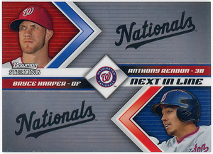 PHILLIES外野▲BRYCE HARPER/2012 BOWMAN STERLING NEXT IN LINE/with ANTHONY RENDON!