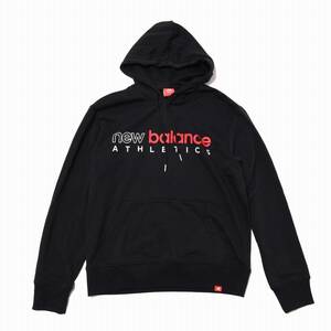 新品 New Balance ニューバランス スウェット パーカー M 黒 フーディ アイコンロゴ ESSENTIALS ICON HOODIE