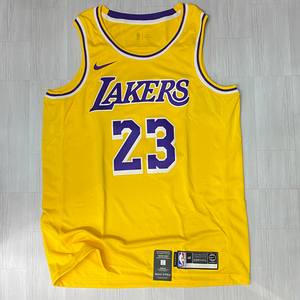 USA正規品 【L】 NIKE ナイキ NBA ロサンゼルス レイカーズ LA LAKERS レブロンジェームズ 背番号23 オーセンティック バスケシャツ GOLD