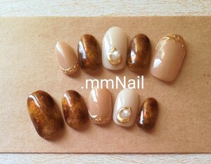 ネイルチップ ニュアンスネイル 付け爪 べっ甲ネイル 秋冬ネイル