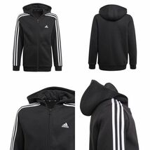 adidas/アディダス ジュニア エッセンシャルズ 3ストライプス パーカー ブラック サイズ130★送料520円★_画像10