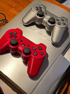 【本体】プレステ3本体シルバー80GB/SONY/コントローラー2個付/PS3