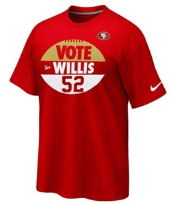 新品 NFL VOTE Patrick Willis Tシャツ S 赤 NIKE サンフランシスコ49ers(フォーティナイナーズ)　送料無料 /パトリック・ウィリス ナイキ