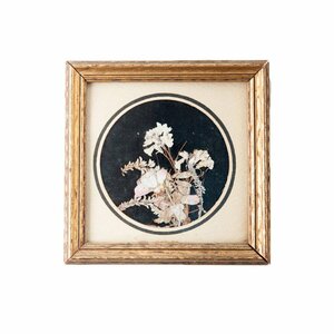 1900 period pressed flower art antique wooden frame interior miscellaneous goods Mini frame 