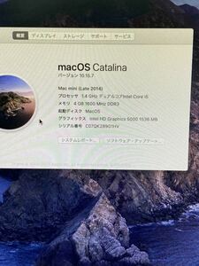 中古 Mac mini Late 2014 i5 4GB 500GB Macmini7,1 Catalina 本体