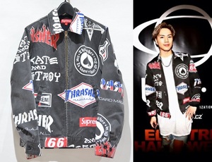 Supreme × Thrasher 15SS シュプリーム スラッシャー Work Jacket ワーク ジップ ジャケット ブラック S Y-302930