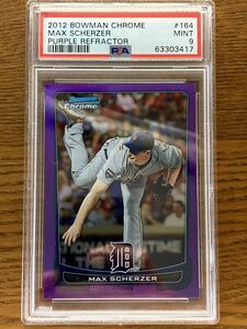 2012 Bowman Chrome Max Scherzer Purple Refractor Detroit Tigers