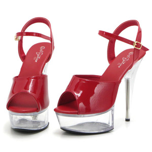 Новая сандаловая сандаловая красный цвет 26 см 132270-42 прозрачная подошва на передней платформе высокая каблука