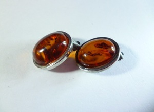 - Vintage amber HERMANN SIERSBOL SILVER925 earrings stamp equipped - amber Hamann si-boru