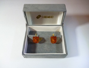 -.. amber earrings SILVER stamp - amber amber 