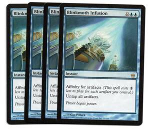 即決　MTG　ちらつき蛾の注入/Blinkmoth Infusion　英語　4枚セット