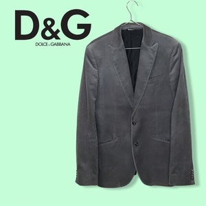 *D&G Dolce & Gabbana Dolce&Gabbana * мужской 2B общий обратная сторона tailored jacket серый size 48 хлопок маленький . труба :B:12