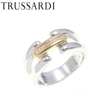 新品仕上げ済み TRUSSARDI トラサルディ K18/SV925 リング 指輪 イエローゴールド×シルバー_画像1