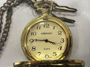  vi ta rosso VITAROSO pocket watch quartz analogue horse Gold [2765