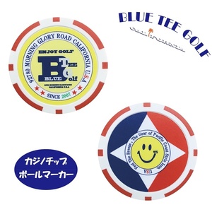 ★9:送料無料RD【BIG-B・スマイル（レッド）】ブルーティーゴルフ 【 レッド：カジノチップ　ボールマーカー】BLUE TEE GOLF CP2