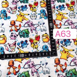 A63ポケモンスターピカチュウ生地 撥水加工 厚手布生地 ハギレ ハンド