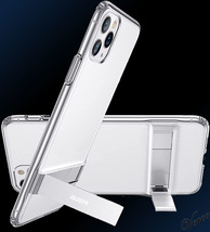【メタルキックスタンド付き】 クリア iPhone 11 Pro Max ケース 6.5インチ 2WAYスタンド TPU 縦置 横置 カバー 全面保護 耐衝撃 Qi充電_画像3