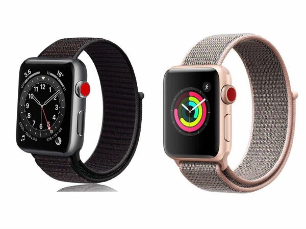 Apple Watch ベルト アップルウォッチバンド 42/44/45/49mm ナイロンバンド　柔らかい　2本ペア