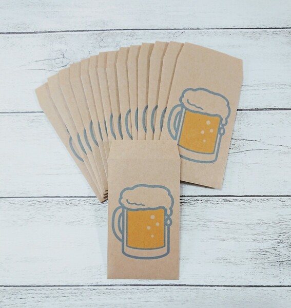 **ビール ハンドメイド ポチ袋 15枚セット**