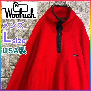 ☆美品☆WOOLRICH ウールリッチ USA 古着 フリースジャケット スナップT シンチラスナップ メンズ Lサイズ ゆるダボ