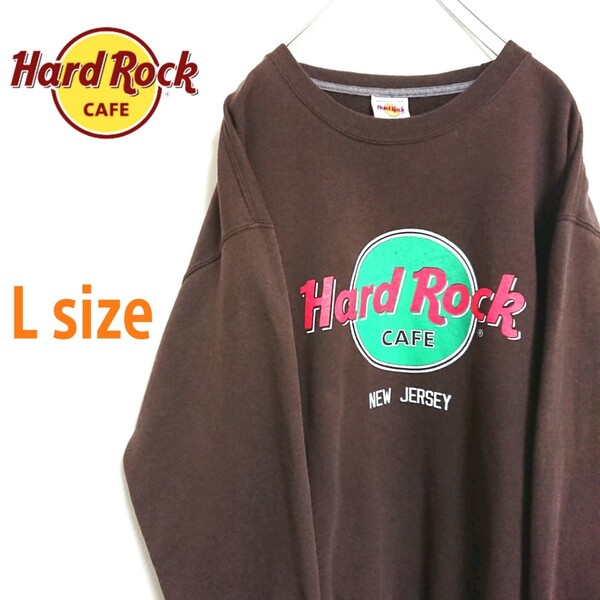 Hard Rock Cafe ハードロックカフェ ビッグサイズ 茶色 スウェット トレーナー ビッグロゴ デカロゴ 