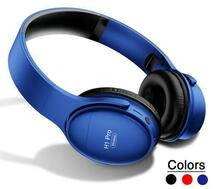 高音質 ヘッドホン ブルー/青 bluetooth5.0 ヘッドセット 大容量バッテリー 会話 マイク内蔵 PC/タブレット/スマホ_画像3