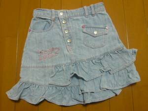  Mezzo Piano frill . lovely Denim skirt 120cm cotton 100% *