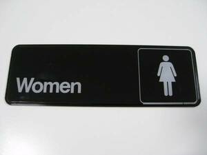 アメリカの店舗用品　サイン（WOMEN）　女子トイレ　黒