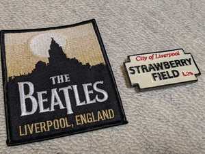 BEATLES　ビートルズ　ワッペン＆STRAWBERRYFIELD　マグネット　リバプール購入品