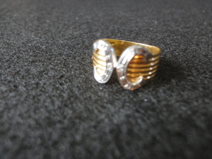 [ кольцо ] роскошный te The Yinling gPt900&K18 комбинированный D0.03ct * для мужчин и женщин размер 16.5 номер б/у товар единый по всей стране стоимость доставки 870 иен 