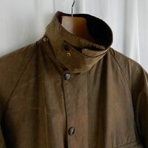 Barbour Solway Zipper Oiled Wax Jacket Brown 3crest Size42 1989s Vintage バブアー ソルウェイジッパー 1989年製 ヴィンテージ_画像3