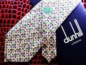 ■E426R●良品●【浮き輪・ヤシの木】【ｄunhill】ダンヒルのネクタイ