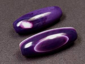 ♪即決【壽】最高級珍稀品チベット至純大粒紫色老天珠 ●落札2粒 No4