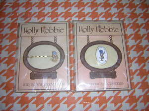 昭和レトロ　HOLLY HOBBIE ホリーホビー　ヘアーピン＆バッジ　2点セット　未開封品　当時物　珍品　ビクトリアファンシー