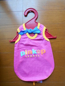 小型犬★ピンクプードル　タンクトップ　タイ　Tシャツ M　日本製　ピンク