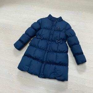 KPke-pi- knitted Planner Junior girl down coat down 80% navy navy blue ribbon size 140cm