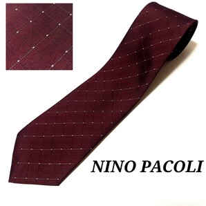 美品 NINOPACOLI ネクタイ ボルドー 格子柄